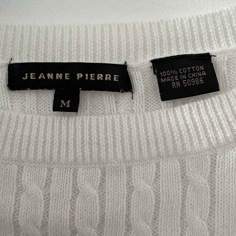 JEANNE PIERRE Navy and White Striped Sweater - Picture 2 of 6